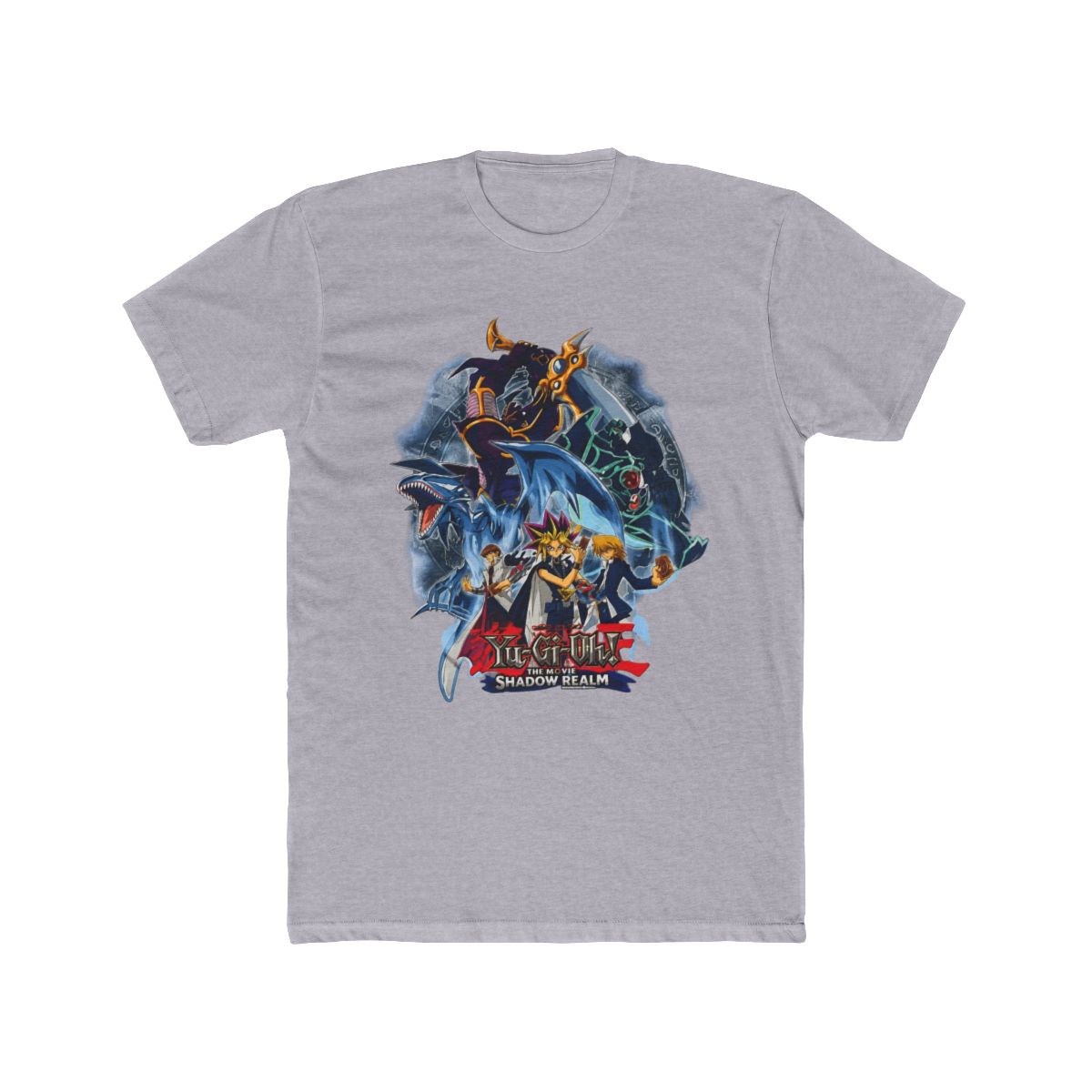 VINTAGE Yu-Gi-Oh! Kids Large T Shirt Blue Egyptian God Cards 90s Shadow Realm - alternate angle 4, merchandise